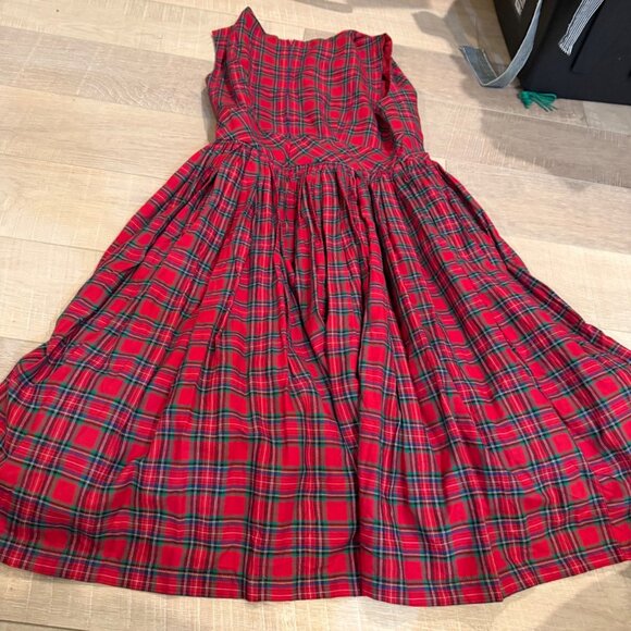 MODCLOTH WOMENS RED PLAID DRESS SLEEVELESS SIZE 14 - Picture 9 of 11